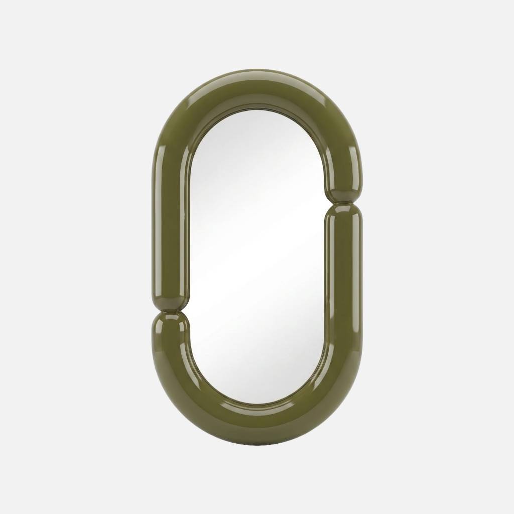 Miroir ovale finition glossy 70cm vert