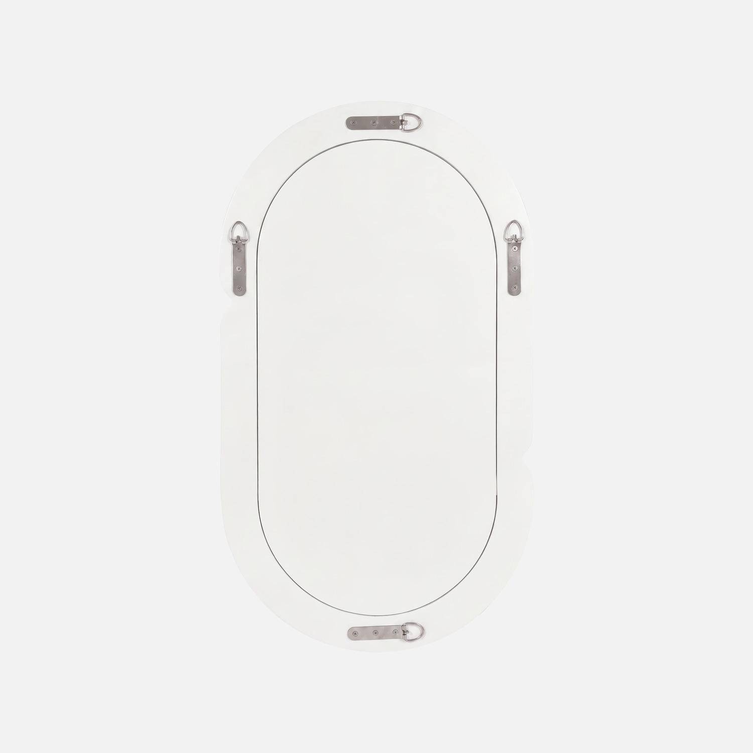 Miroir ovale finition glossy 70cm argenté - Adia Photo2