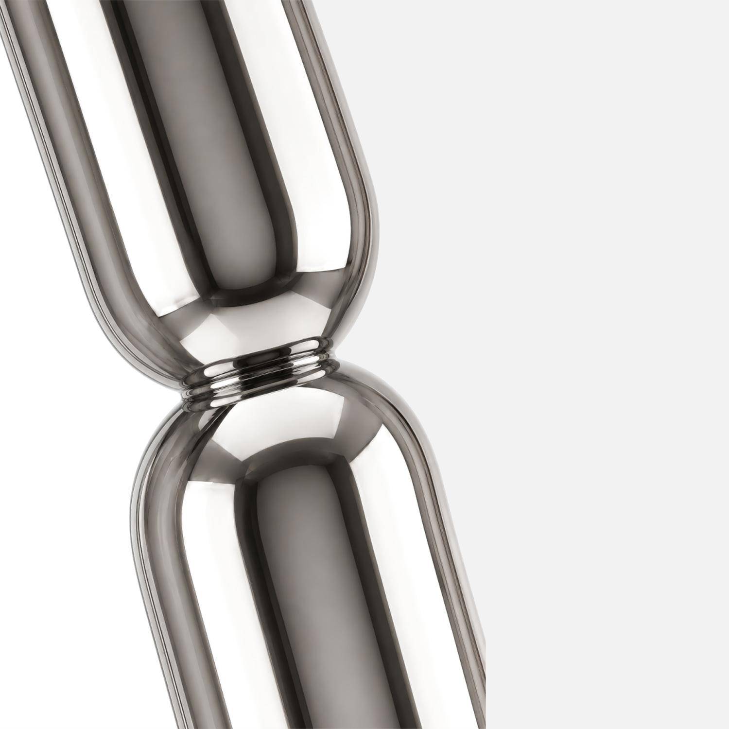 Miroir ovale finition glossy 70cm argenté - Adia Photo3