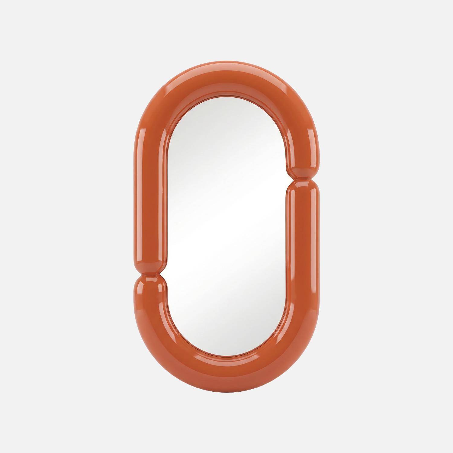 Miroir ovale finition glossy 70cm orange - Adia,sweeek,Photo1