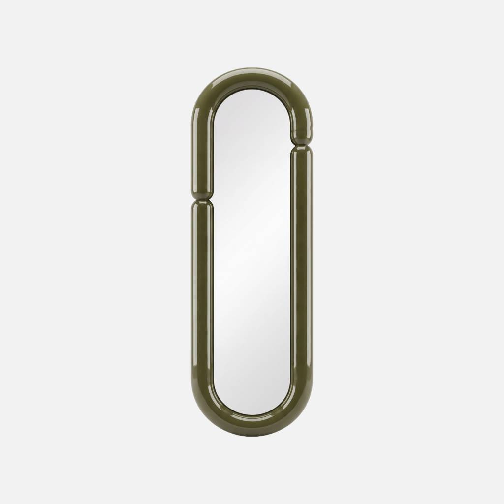 Miroir ovale finition glossy 160cm vert