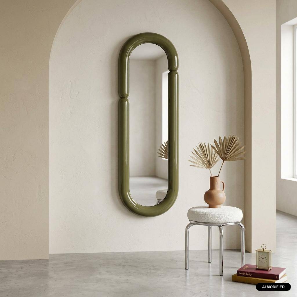 Miroir ovale finition glossy 160cm vert - Ada Photo1