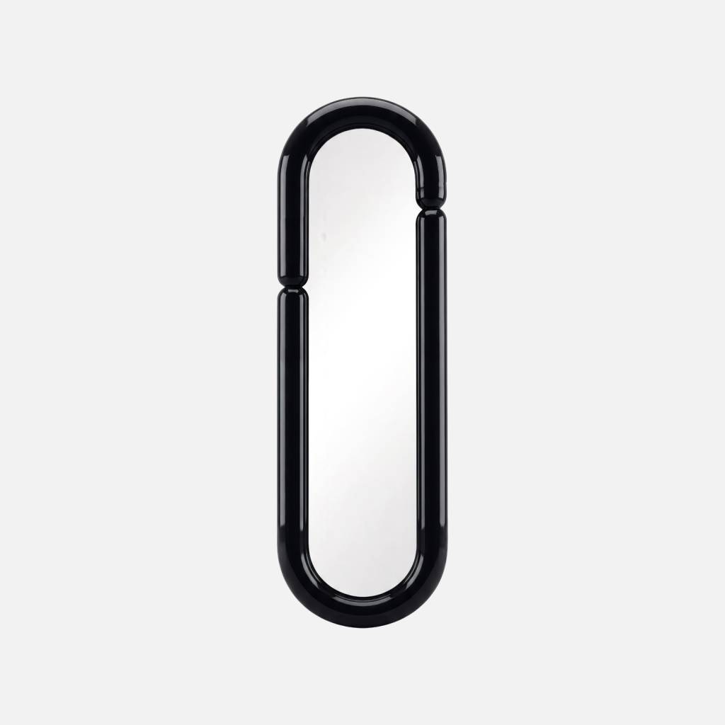 Miroir ovale finition glossy 160cm noir