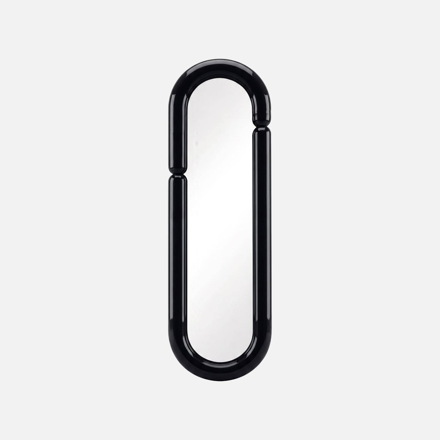 Miroir ovale finition glossy 160cm noir - Ada Photo2