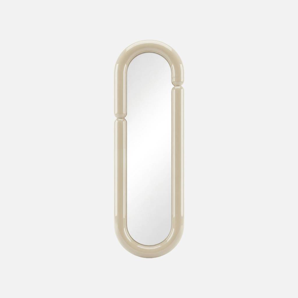 Miroir ovale finition glossy 160cm écru