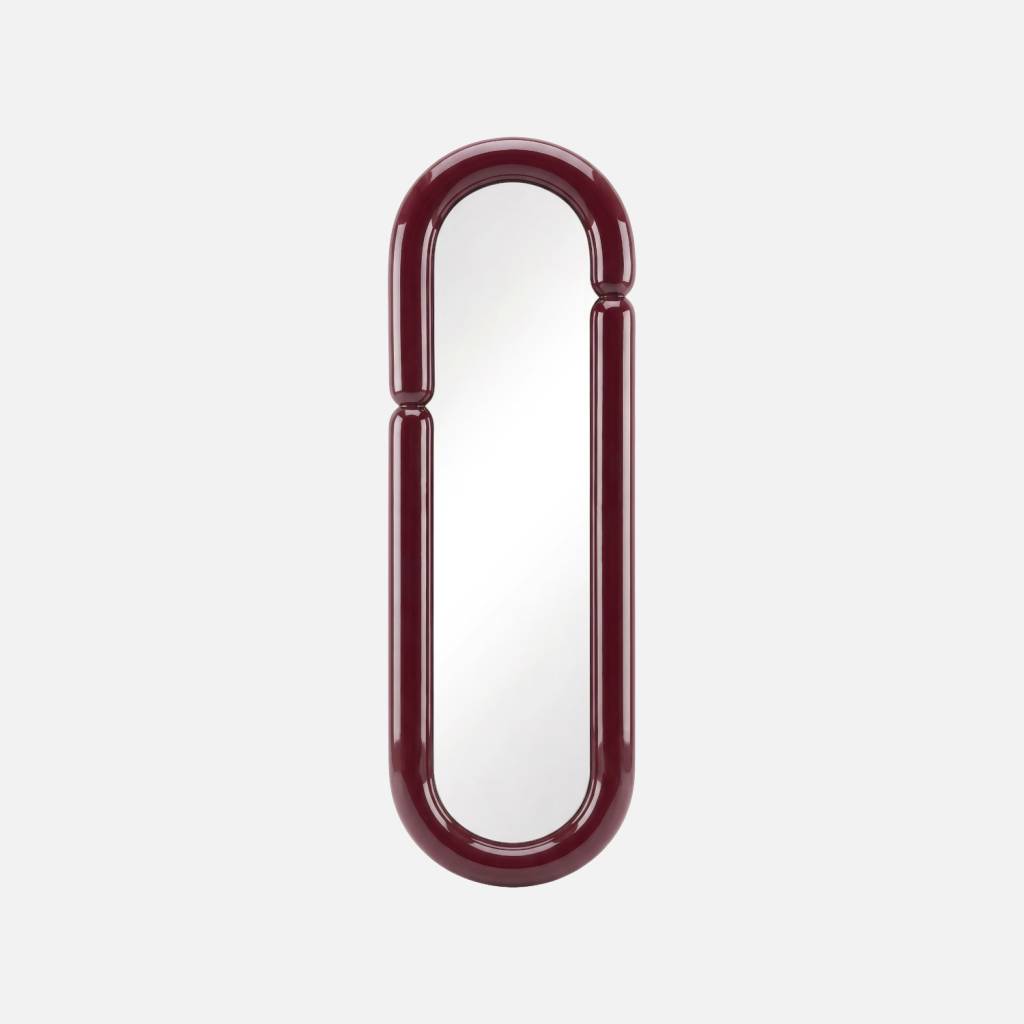 Miroir ovale finition glossy 160cm bordeaux