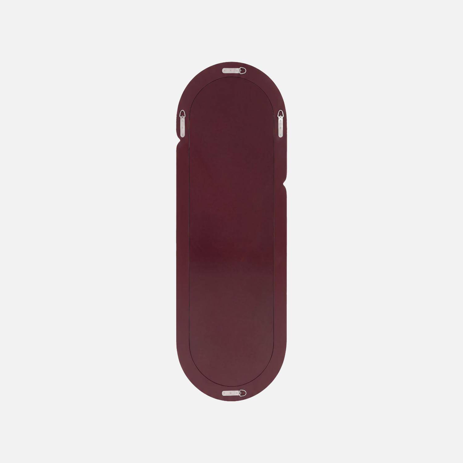 Miroir ovale finition glossy 160cm bordeaux - Ada Photo3