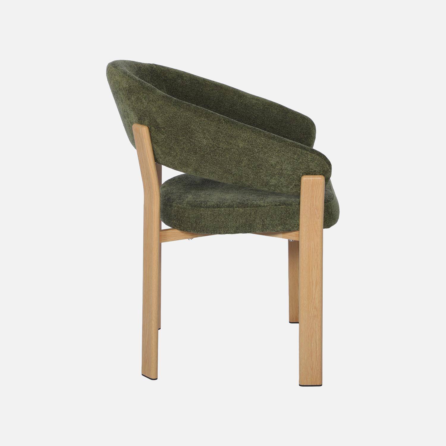 Set van 2 vintage fauteuils van staal lichte houtlook en gestructureerde stof kaki - Gloria Photo5