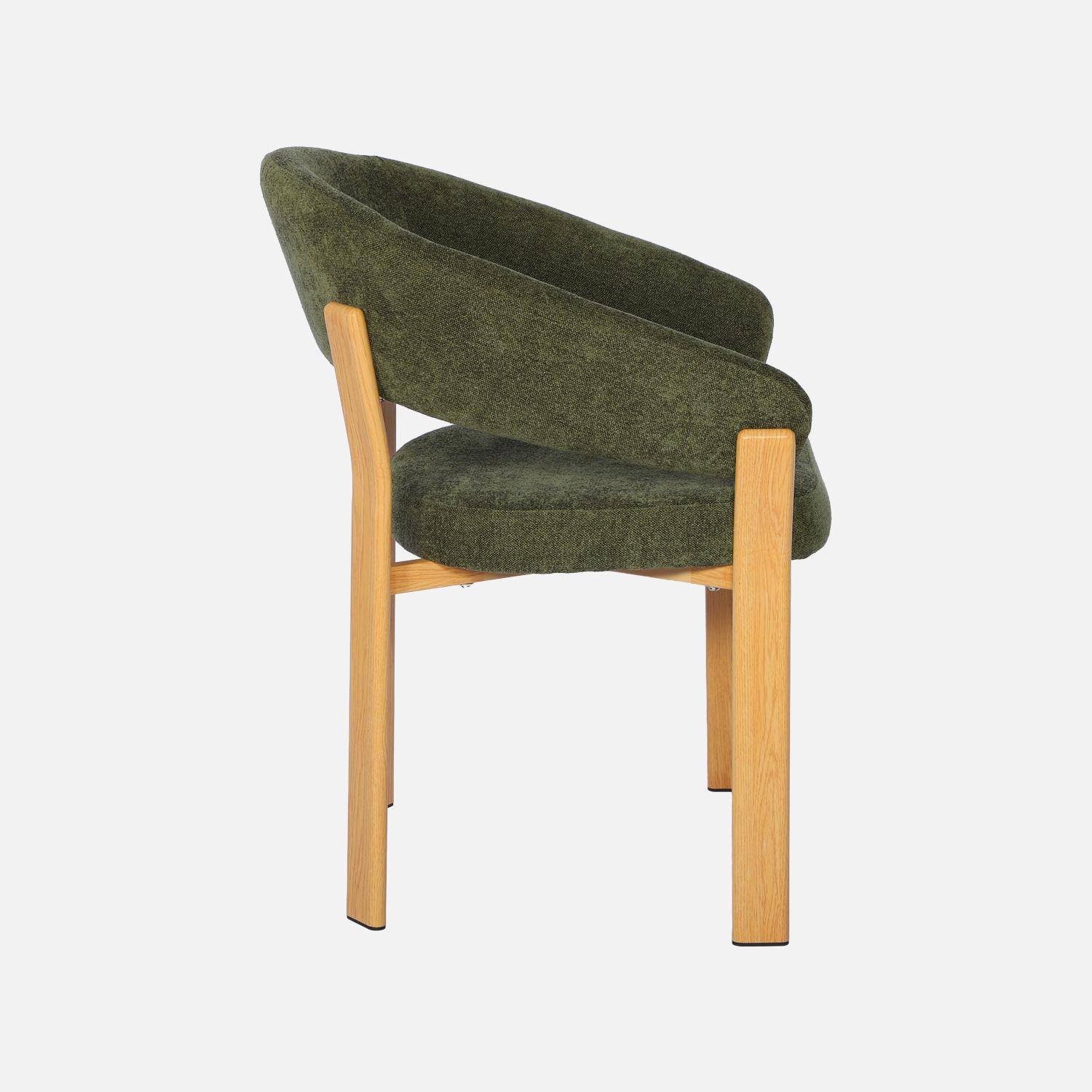Sillón vintage de acero efecto madera clara y tejido texturizado, set de 2, Gloria, Madera clara, 60.5x57.5x81 cm Photo5