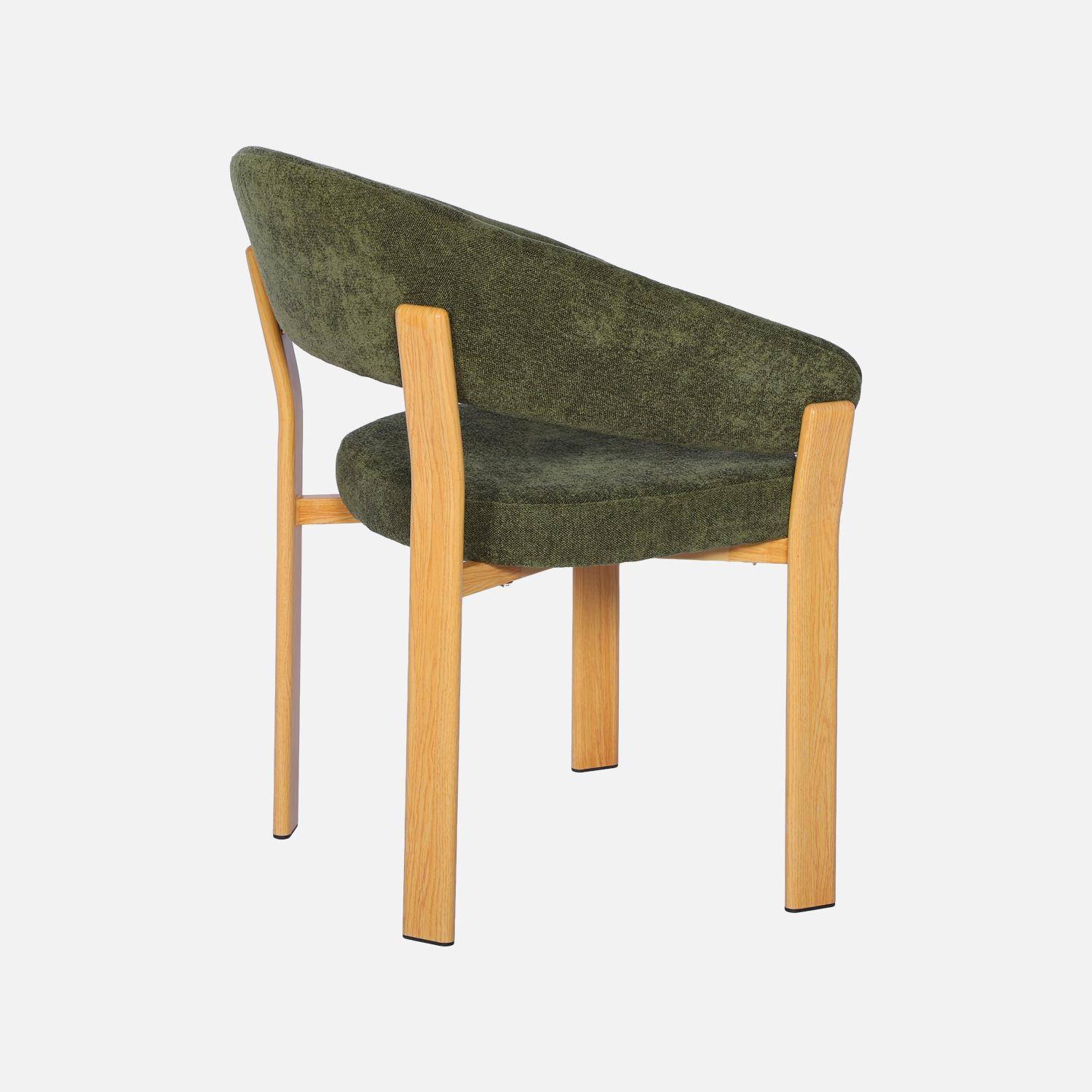 Sillón vintage de acero efecto madera clara y tejido texturizado, set de 2, Gloria, Madera clara, 60.5x57.5x81 cm,sweeek,Photo6