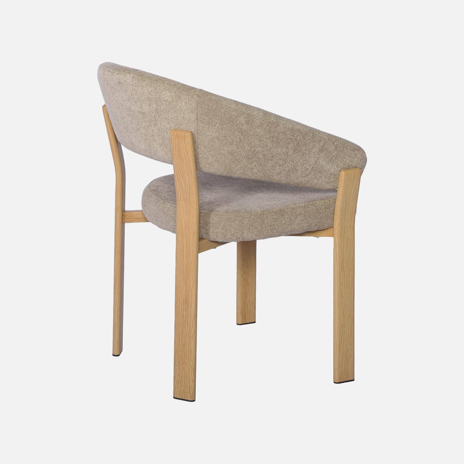 Set van 2 vintage fauteuils van staal lichte houtlook en gestructureerde stof taupe - Gloria Photo6