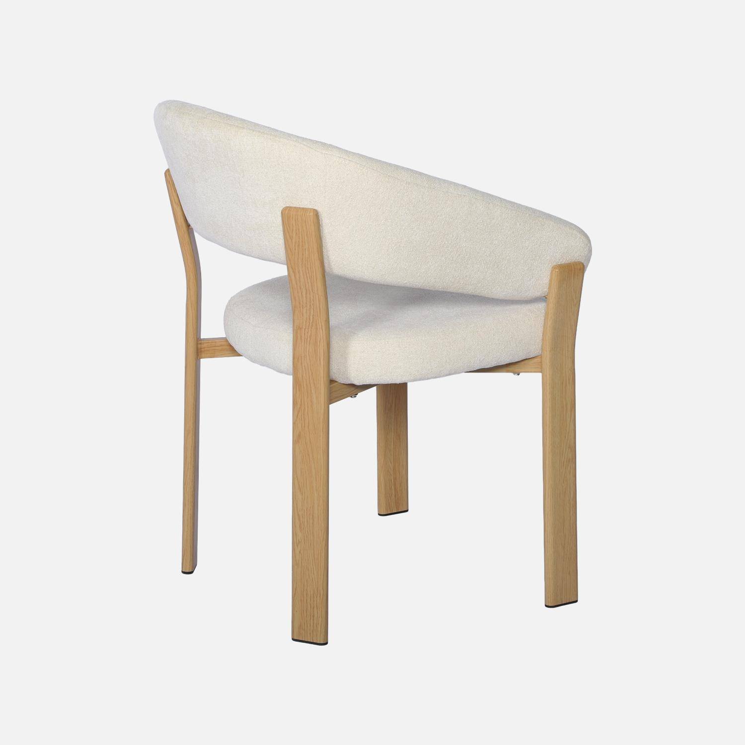 Set van 2 vintage fauteuils van staal lichte houtlook en gestructureerde stof crème - Gloria Photo6