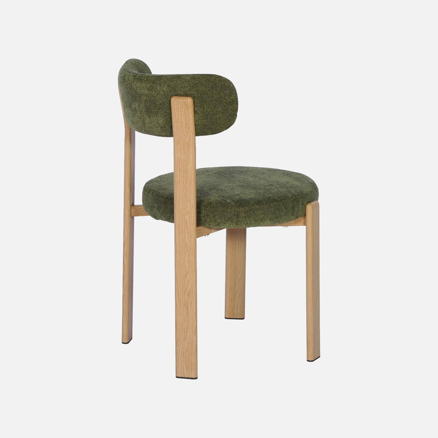Set van 2 vintage stoelen van staal lichte houtlook en gestructureerde stof kaki - Gloria Photo6
