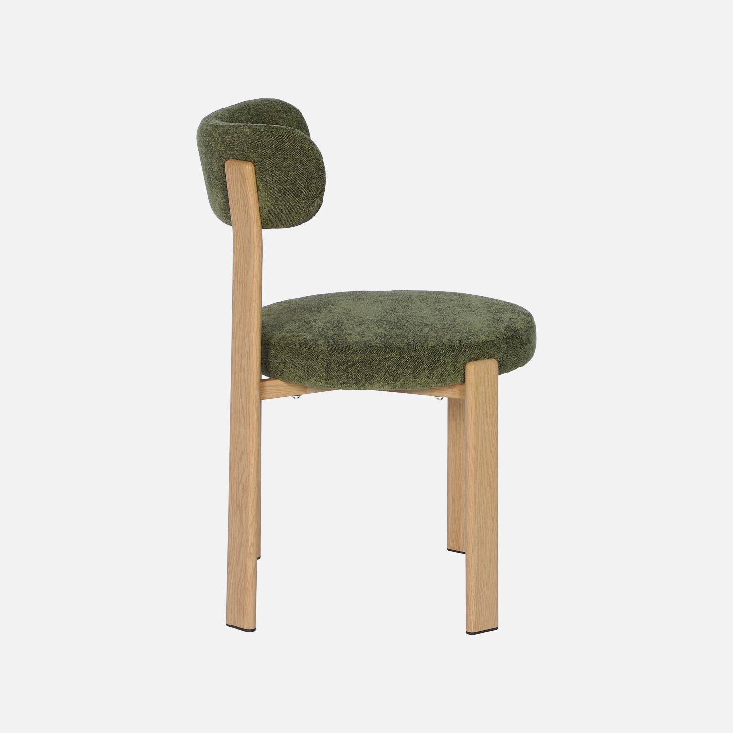 Set van 2 vintage stoelen van staal lichte houtlook en gestructureerde stof kaki - Gloria Photo5
