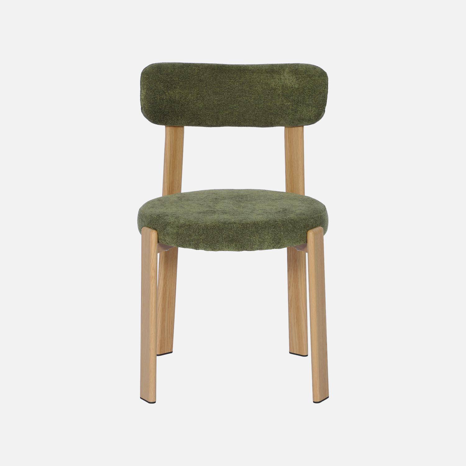 Set van 2 vintage stoelen van staal lichte houtlook en gestructureerde stof kaki - Gloria Photo4
