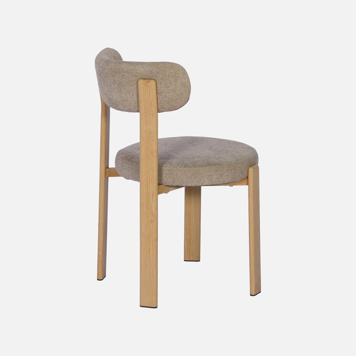 Set van 2 vintage stoelen van staal lichte houtlook en gestructureerde stof taupe - Gloria Photo6