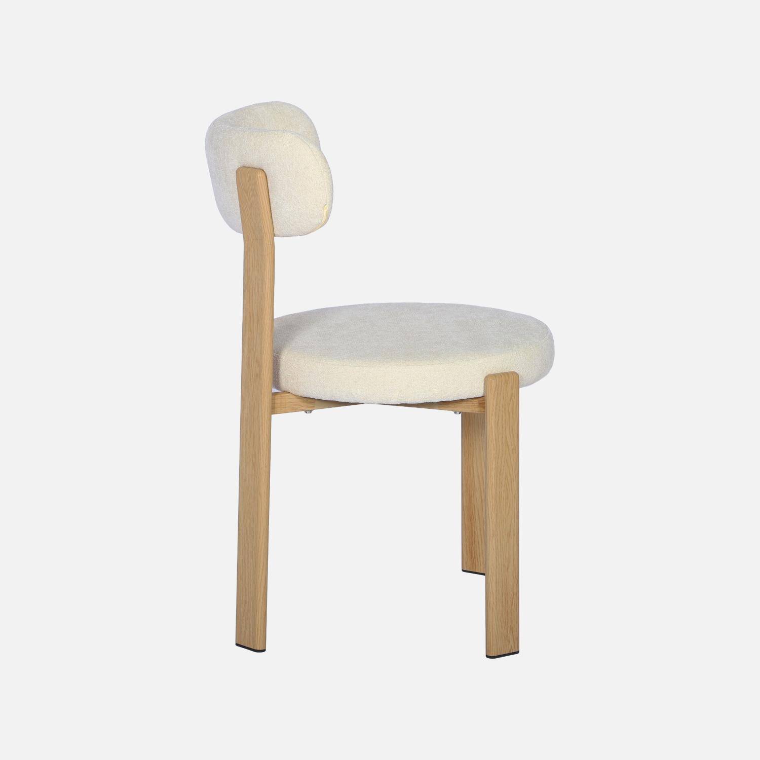 Set van 2 vintage stoelen van staal lichte houtlook en gestructureerde stof crème - Gloria Photo5
