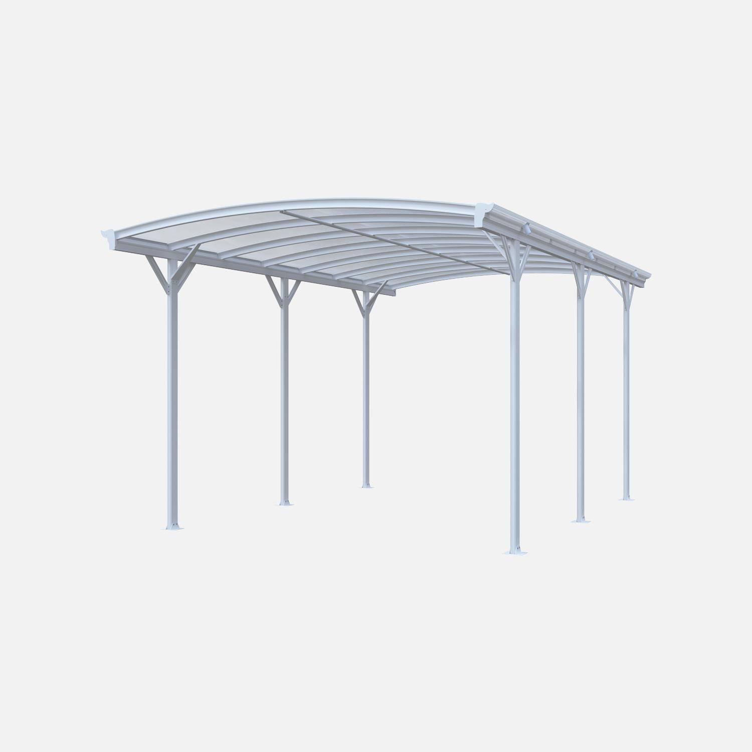 Cobertura de jardim em alumínio e policarbonato, 15m², Le mans, Branco, 505x302x218 cm,sweeek,Photo1