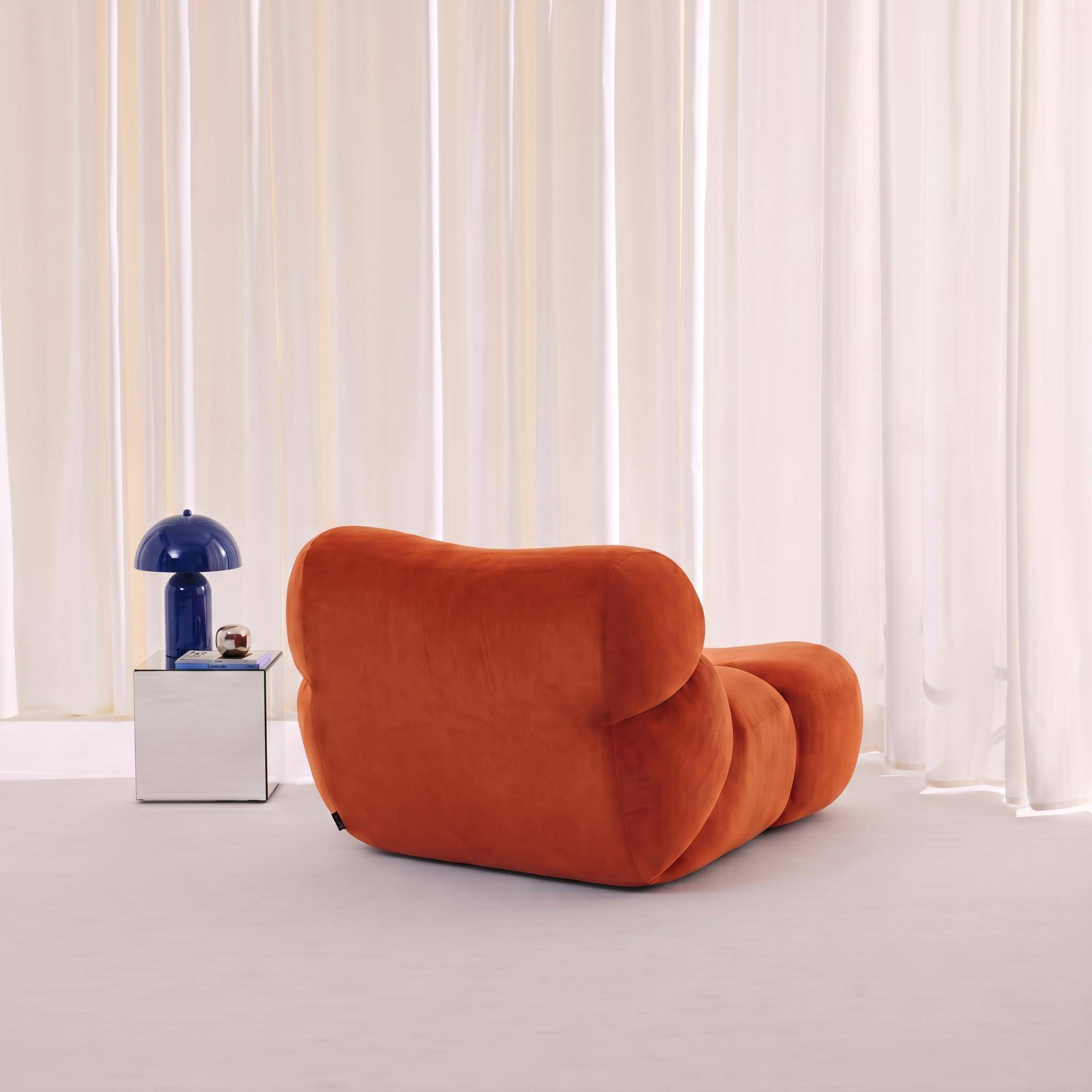 Módulo para sofá embalado a vácuo veludo, 1 lugar, Como, Laranja, 92x103x70 cm Photo3