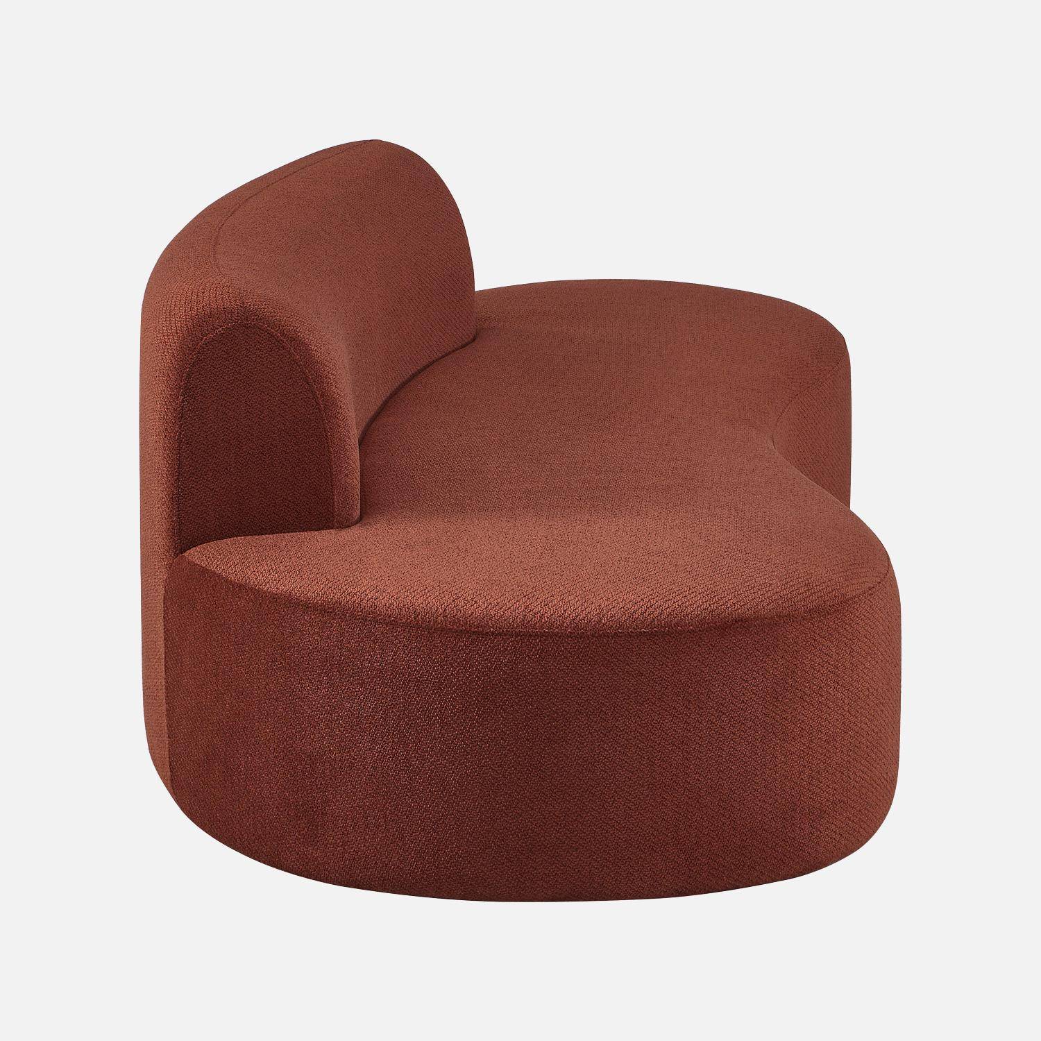 Sofá curvo em chenille embalado a vácuo, 3 lugares, Curv, Tijolo, 227x102x69 cm,sweeek,Photo6