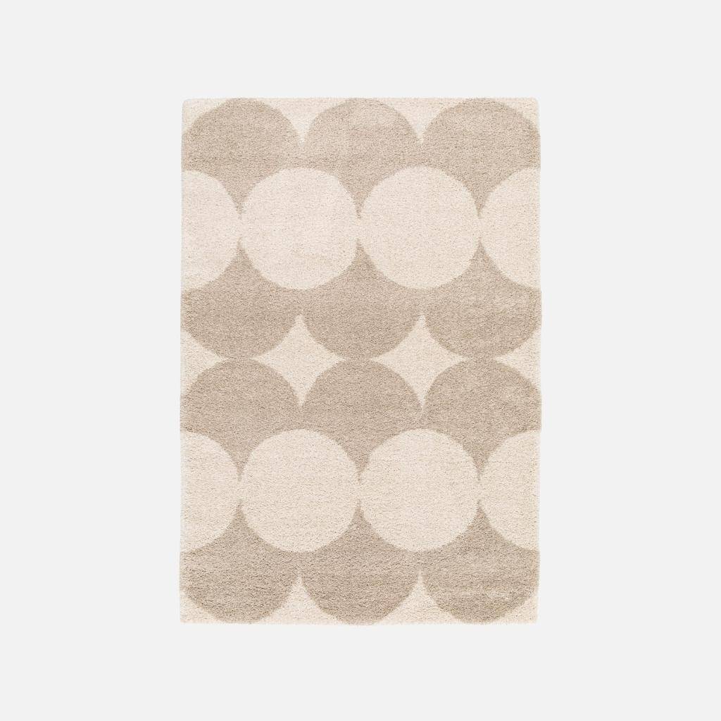 Tapis intérieur motif ronds crème et beige 200 x 290cm - Stella Photo1