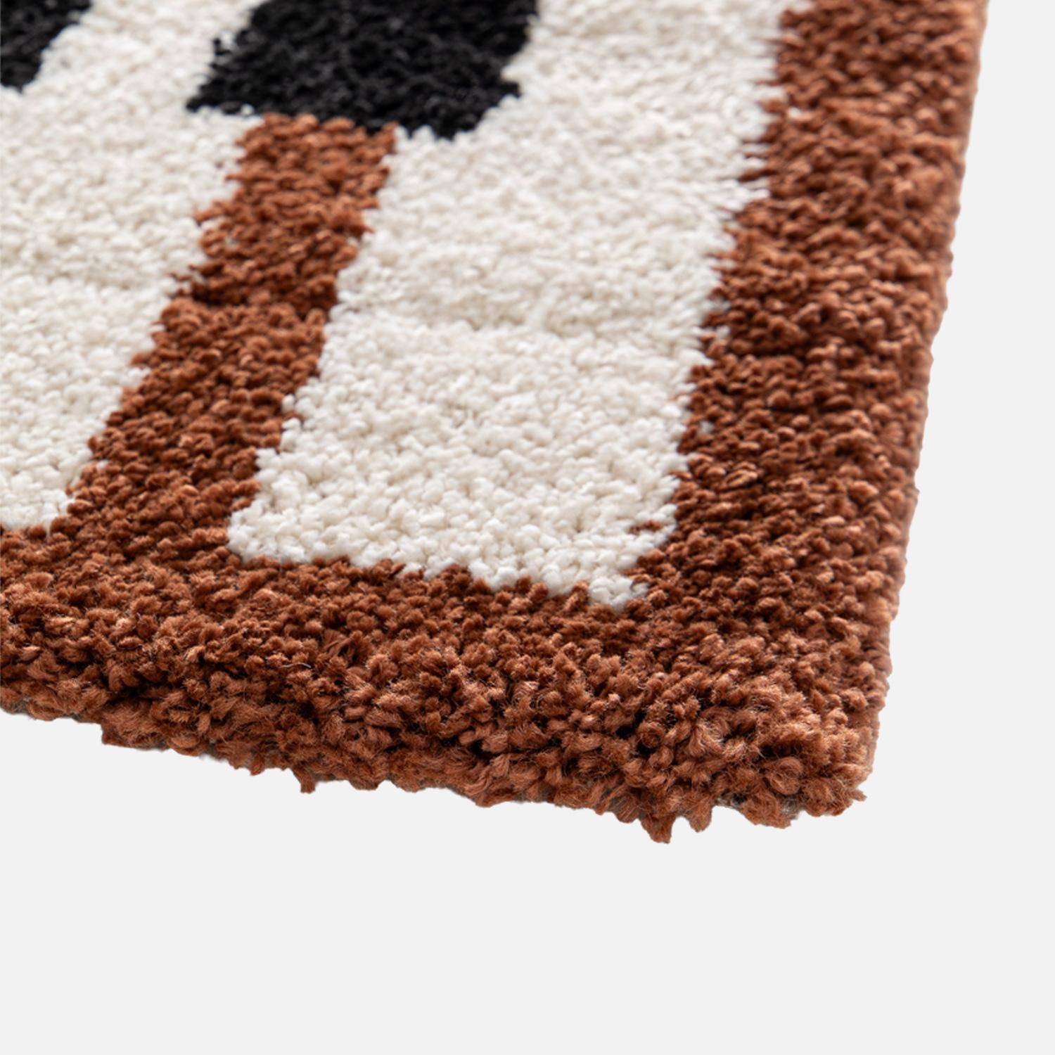 Tapis intérieur motif géométrique crème, terracotta et noir 160 x 230cm - Juno  Photo4