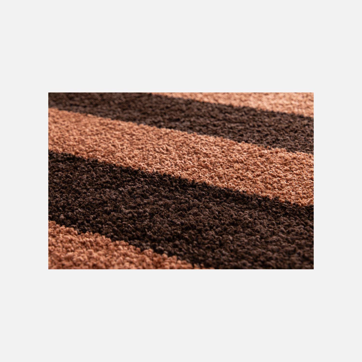 Tappeto da interno a righe marroni e terracotta, Novix, 290x200x3 cm Photo5