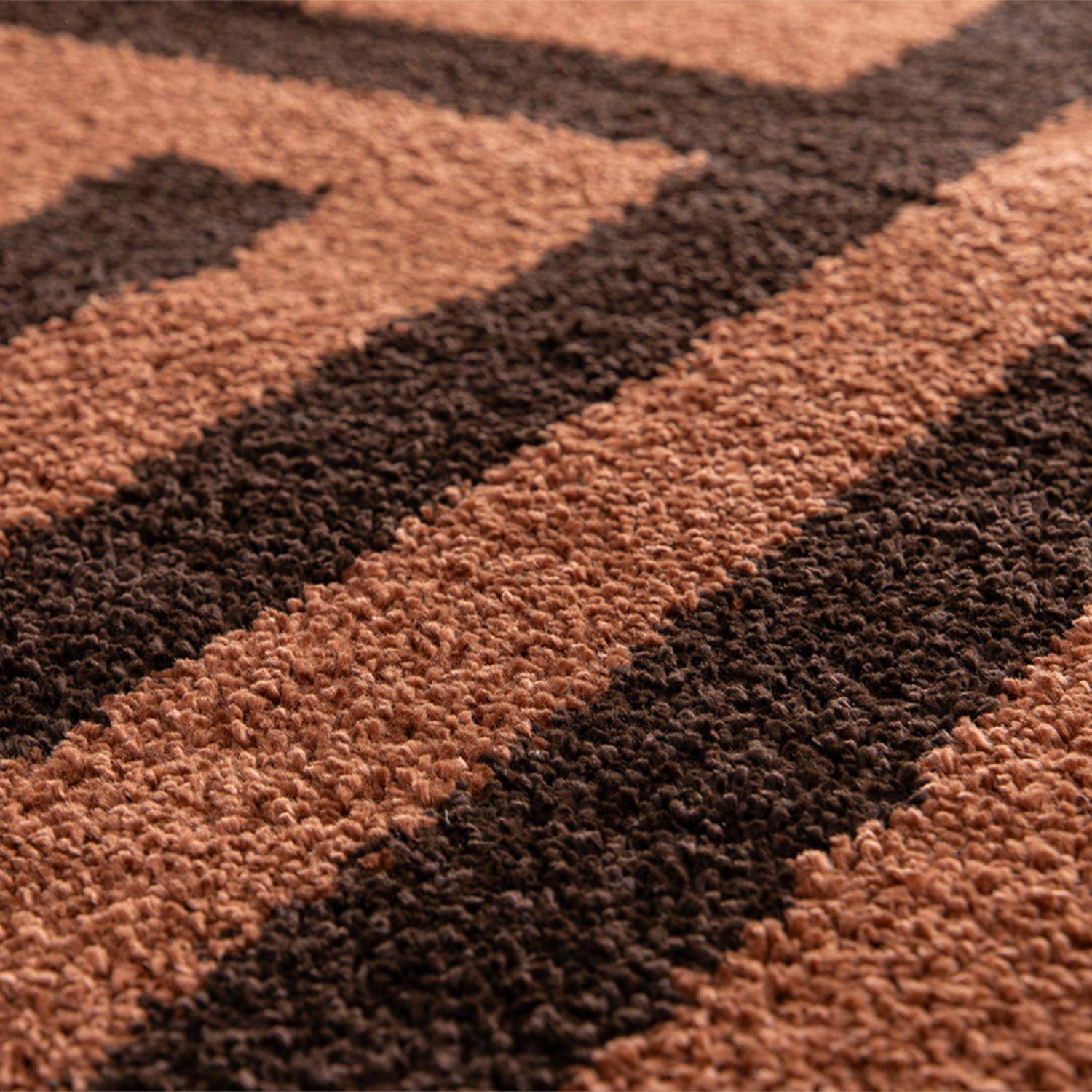 Tappeto da interno con motivi geometrici marroni e terracotta, Movia, 230x160x3 cm Photo5