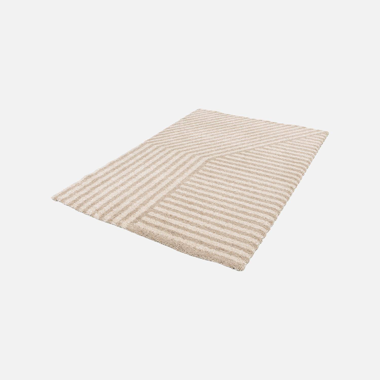 Tappeto da interno a righe beige e crema, Telya, 290x200x3 cm Photo4