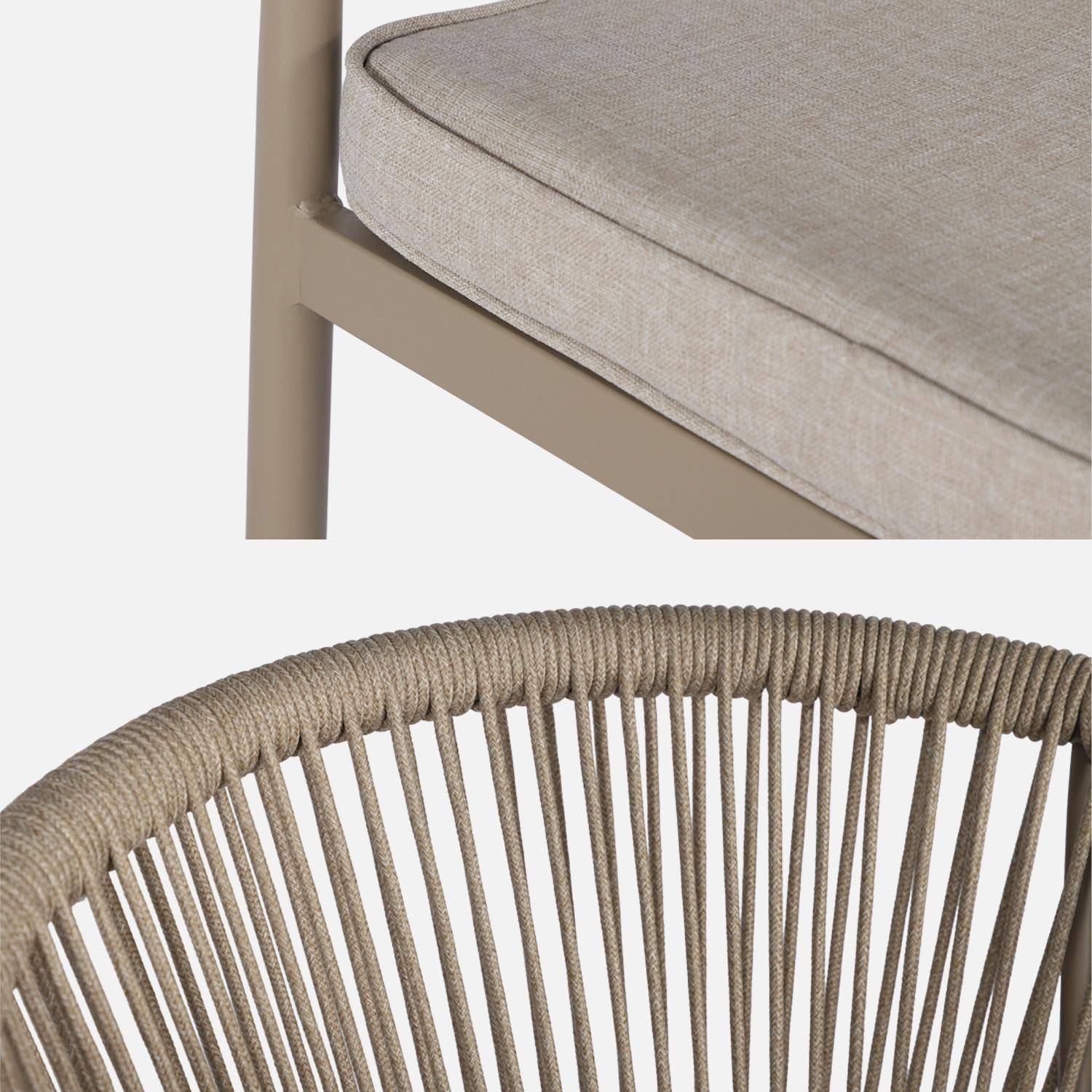 Lot de 2 fauteuils empilables acier et cordes marron et beige - Liora Photo6