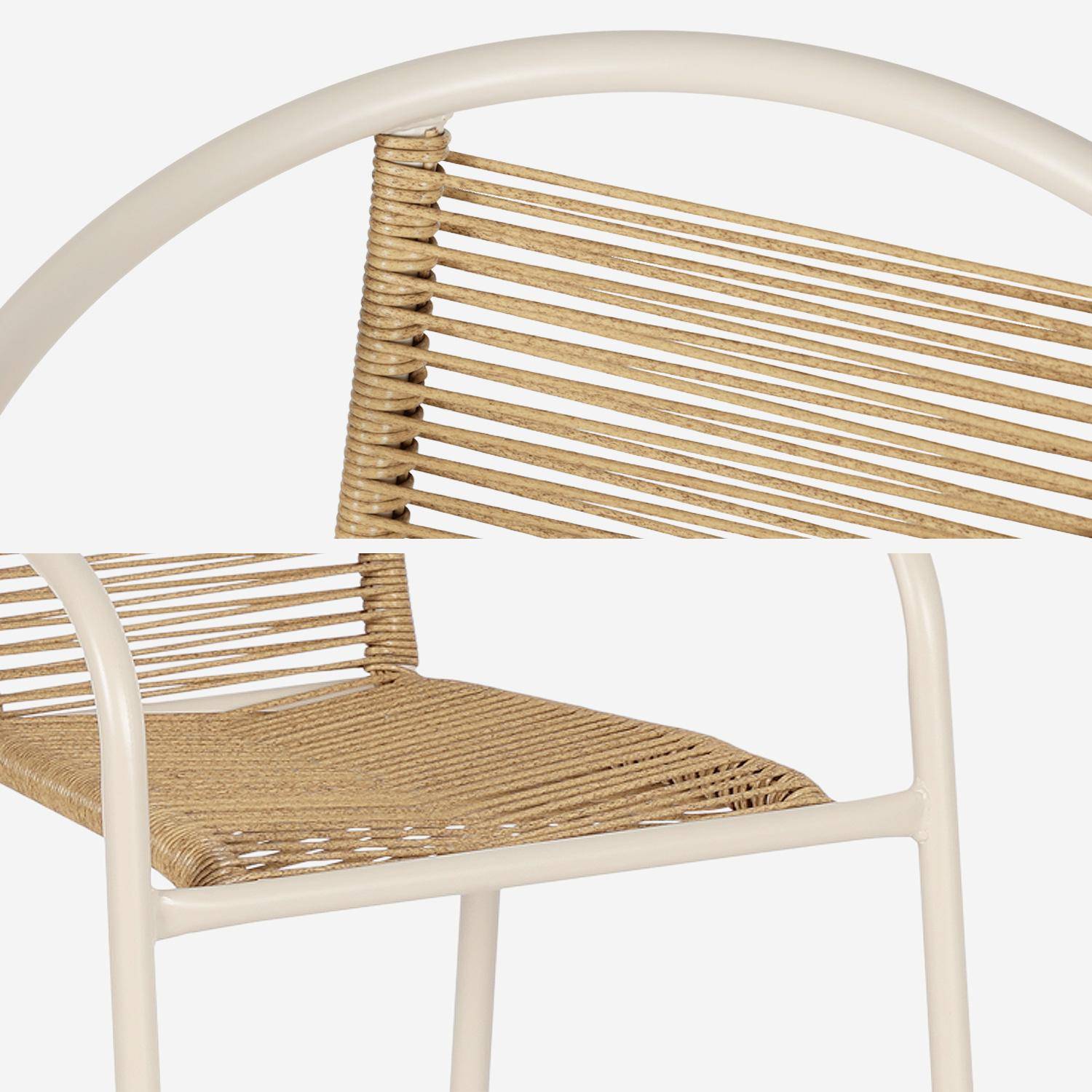 Fauteuils de jardin structure métallique marron et résine couleur naturelle, traitement antirouille, lot de 4 TONALA,sweeek,Photo4