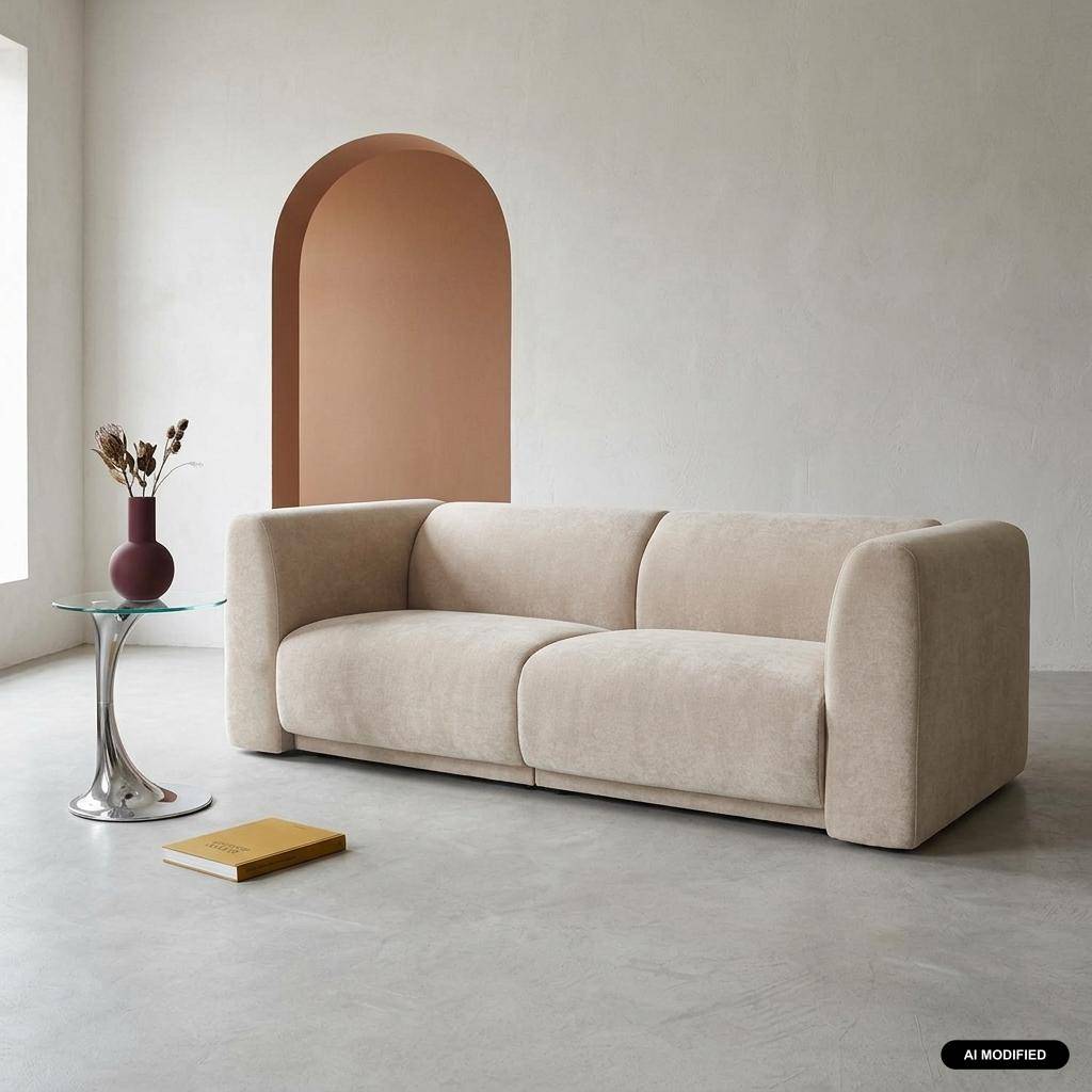 Sofa 3-osobowa beżowa tkanina - Kosmo Photo1