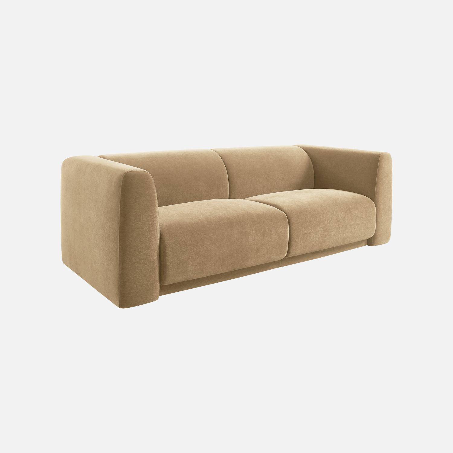 Canapé 3 places tissu taupe clair - Kosmo Photo1