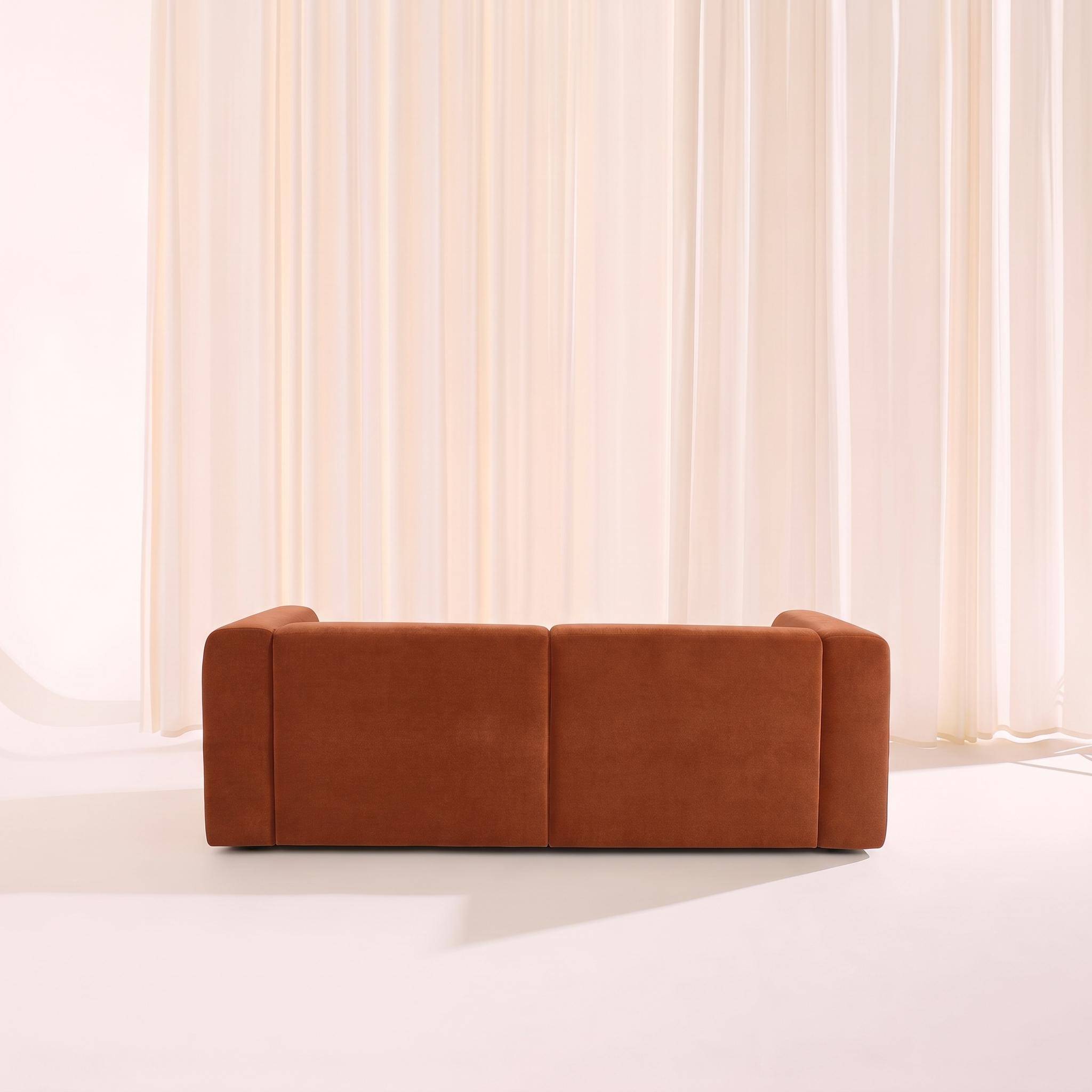Divano in tessuto, 3 posti, Kosmo, Terracotta, 226x98x73 cm,sweeek,Photo3