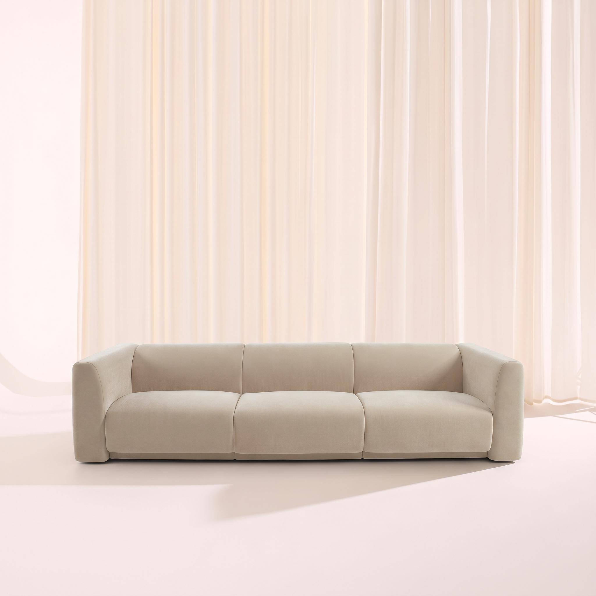 Canapé 4 places tissu beige - Kosmo Photo1