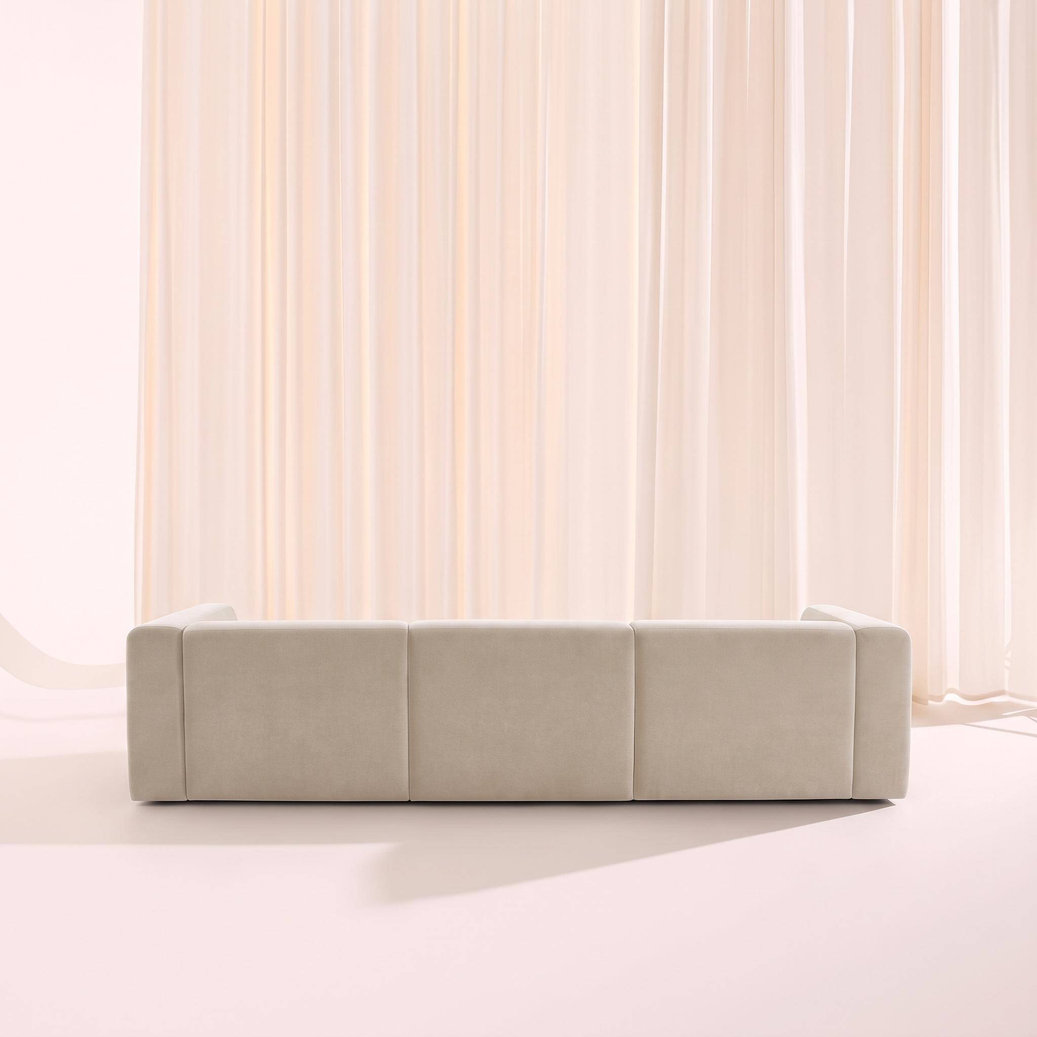 Canapé 4 places tissu beige - Kosmo Photo3