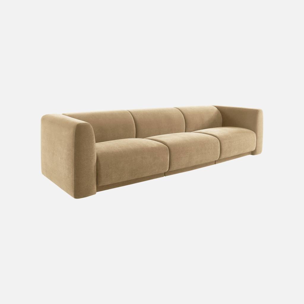 Canapé 4 places tissu taupe clair