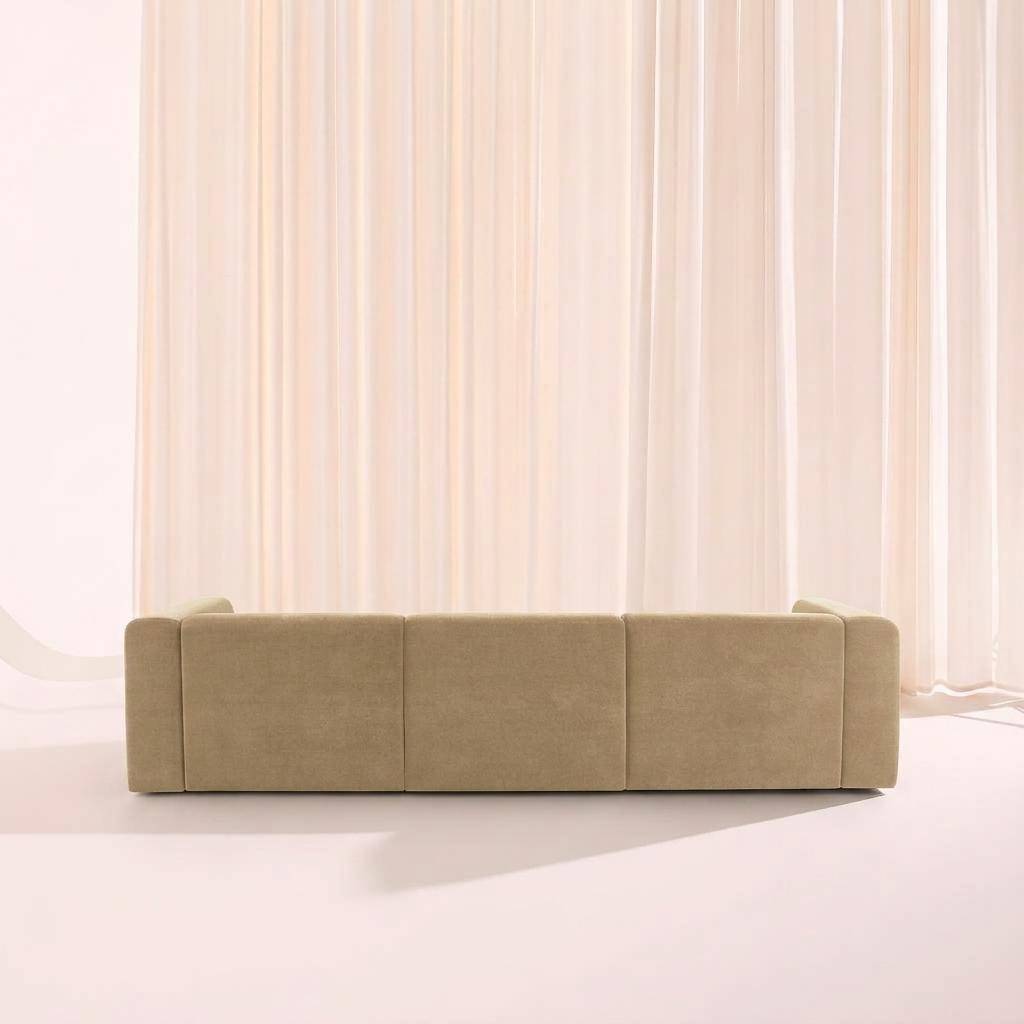 Canapé 4 places tissu taupe clair - Kosmo Photo3