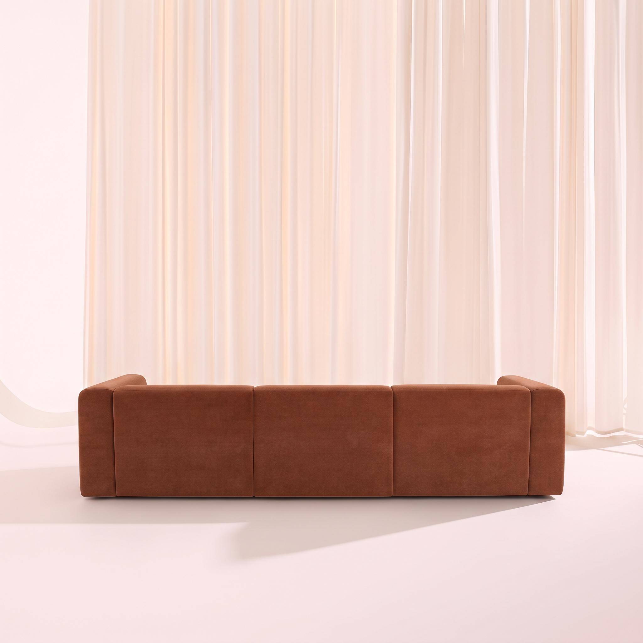 Canapé 4 places tissu terracotta - Kosmo,sweeek,Photo3