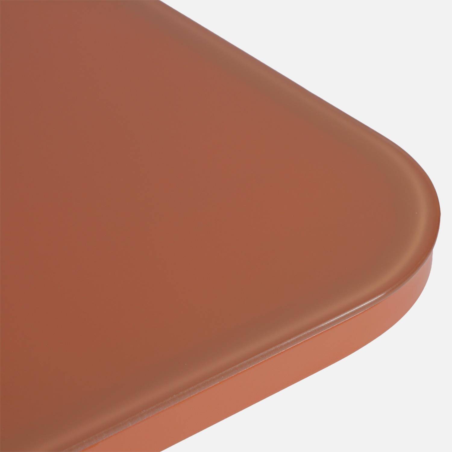 Tavolo da giardino in acciaio con sedute, Silvi, Terracotta, 112.5x76.5x75.5 cm,sweeek,Photo8