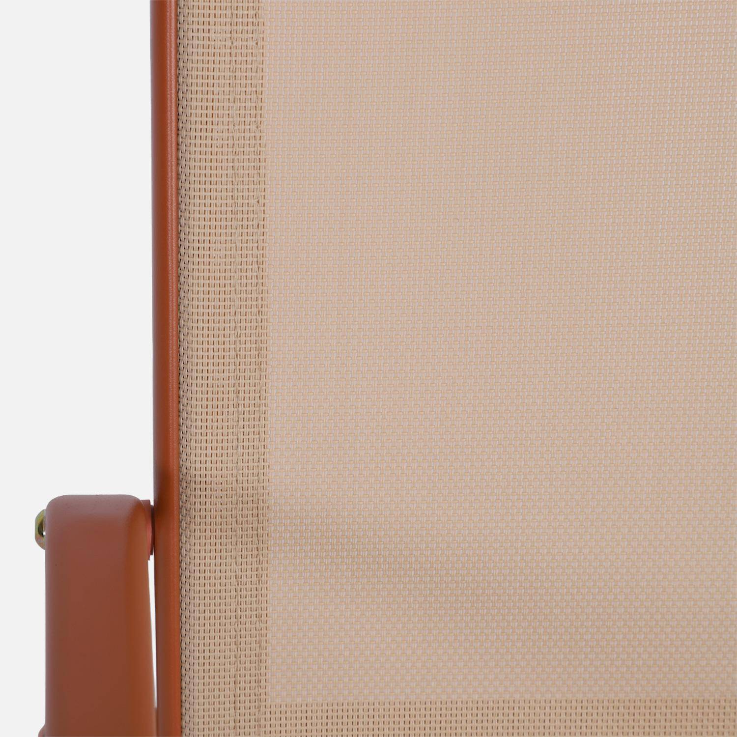 Tavolo da giardino in acciaio con sedute, Silvi, Terracotta, 112.5x76.5x75.5 cm Photo7