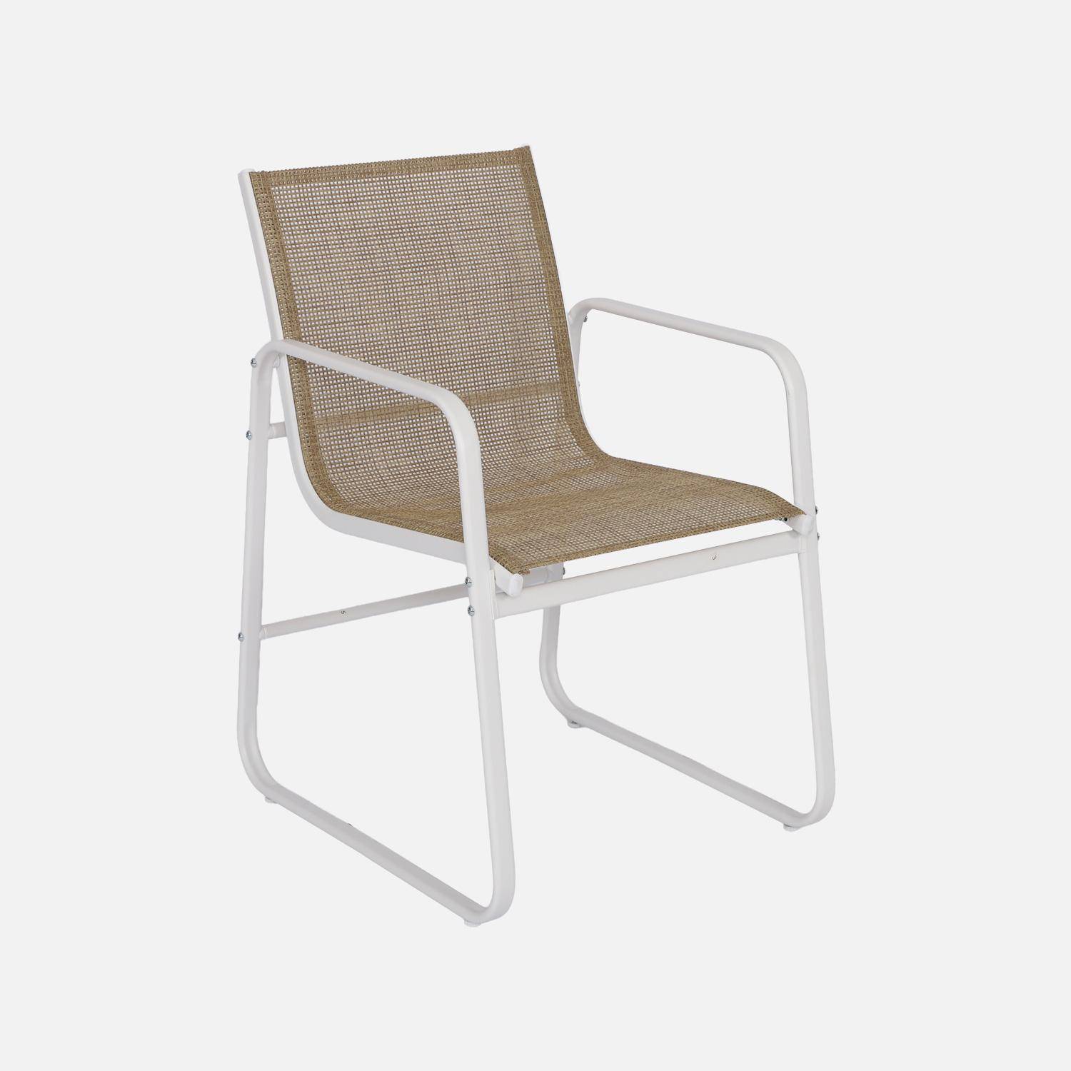 Tavolo da giardino in acciaio con sedute, Silvi, Bianco, 112.5x76.5x75.5 cm Photo5