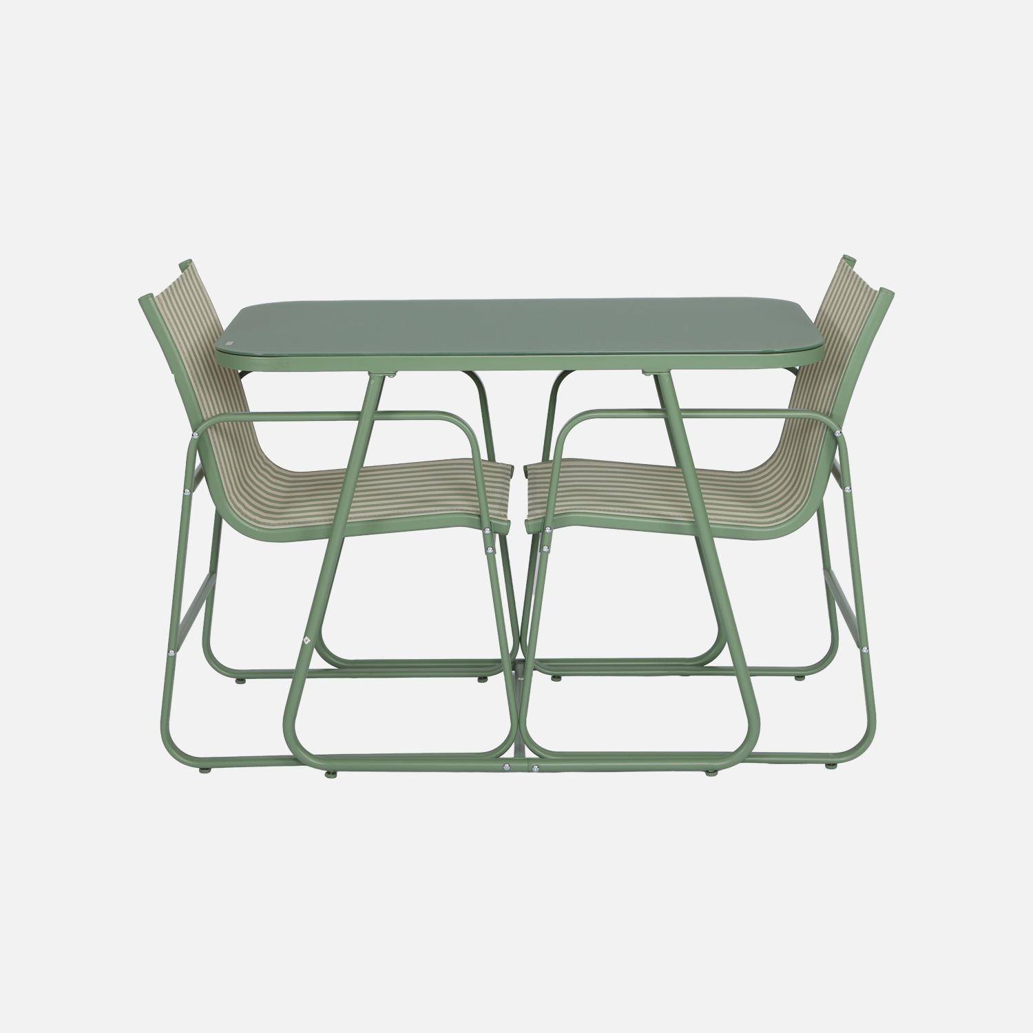 Tavolo da giardino in acciaio con sedute, Silvi, Verde, 112.5x76.5x75.5 cm Photo4