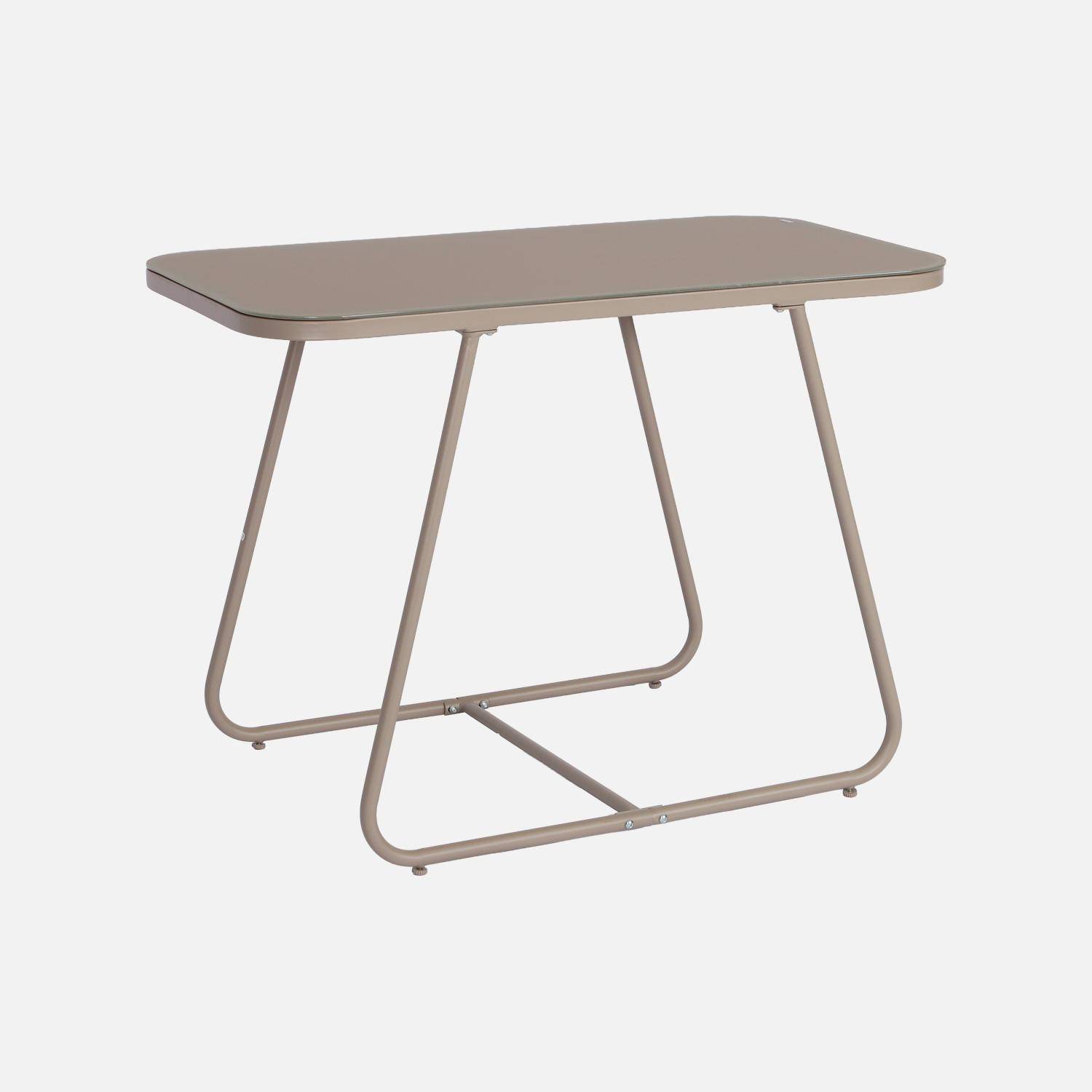 Tavolo da giardino in acciaio con sedute, Silvi, Beige, 112.5x76.5x75.5 cm,sweeek,Photo6