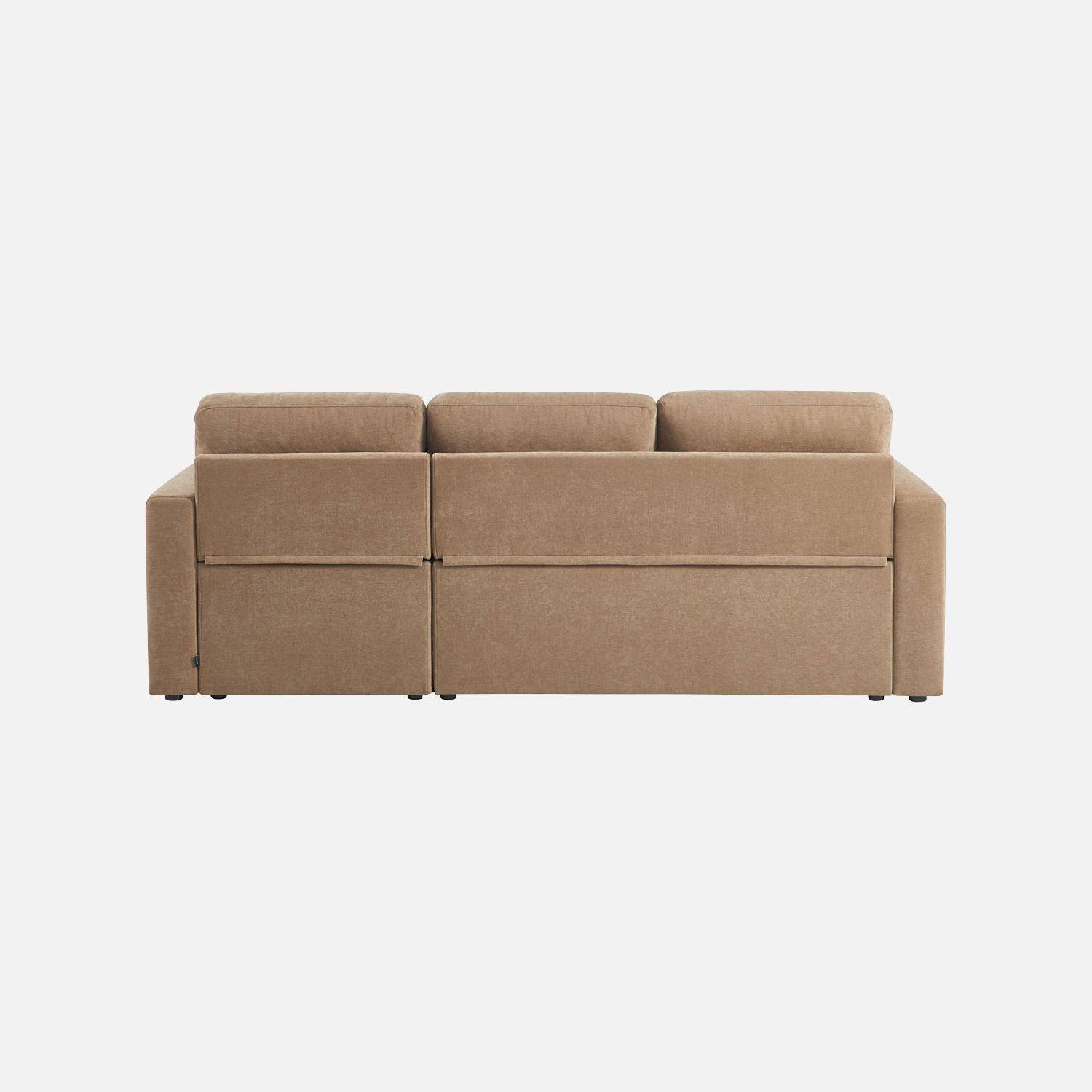 Canapé d'angle convertible réversible 3 places tissu chenille avec coffre terracotta - Ida,sweeek,Photo3