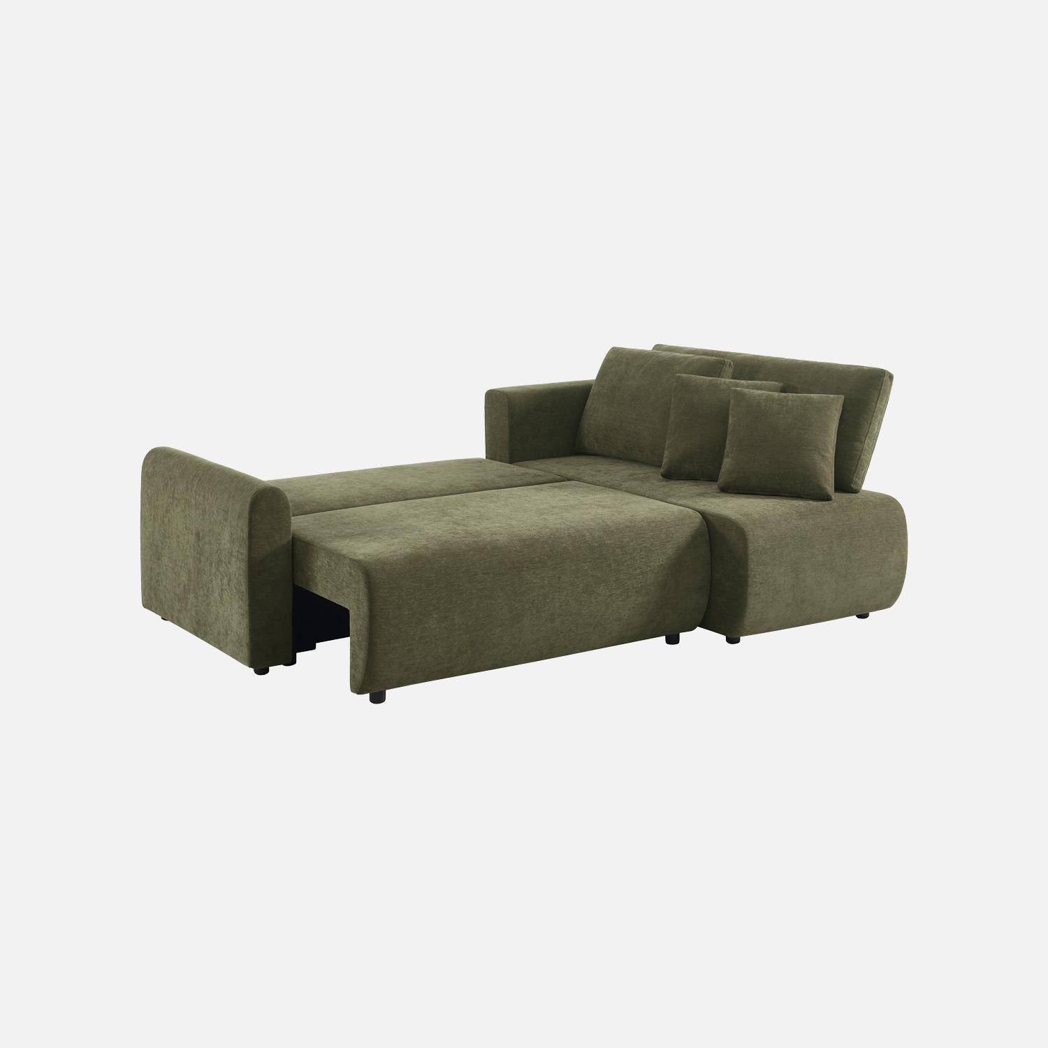 Reversible convertible corner sofa with storage in chenille fabric - Berlin 205x142x78 cm - Berlin Photo4