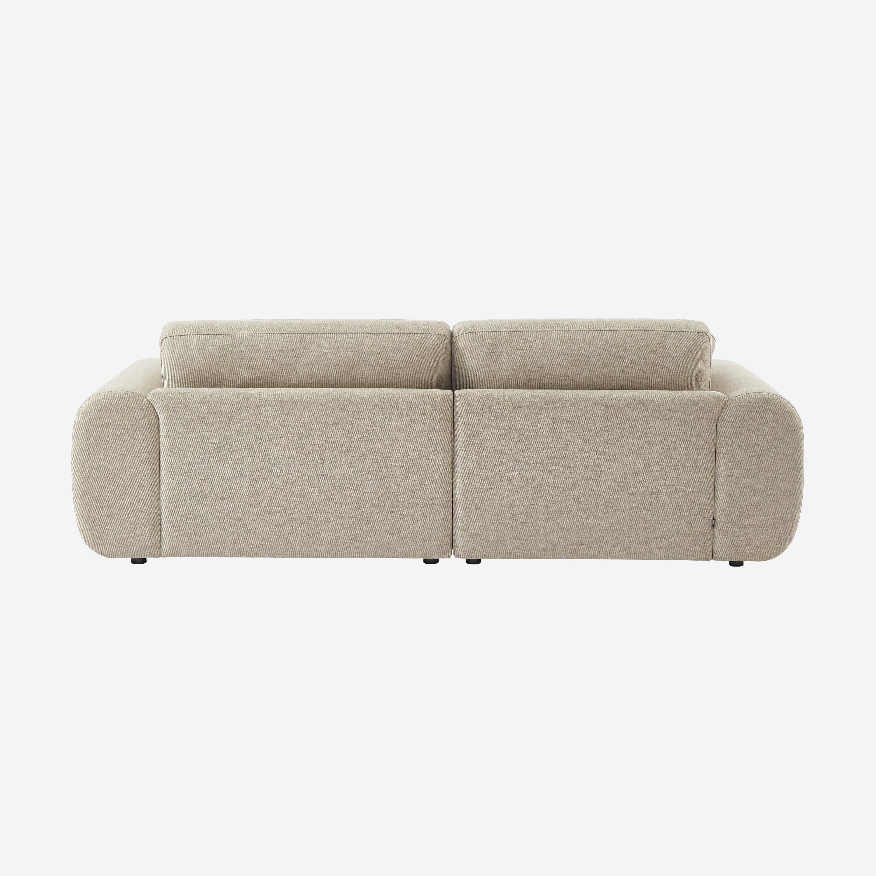 Left corner 3-seater sofa with round legs and fabric in beige 231x160x88 cm - Zenio Photo7