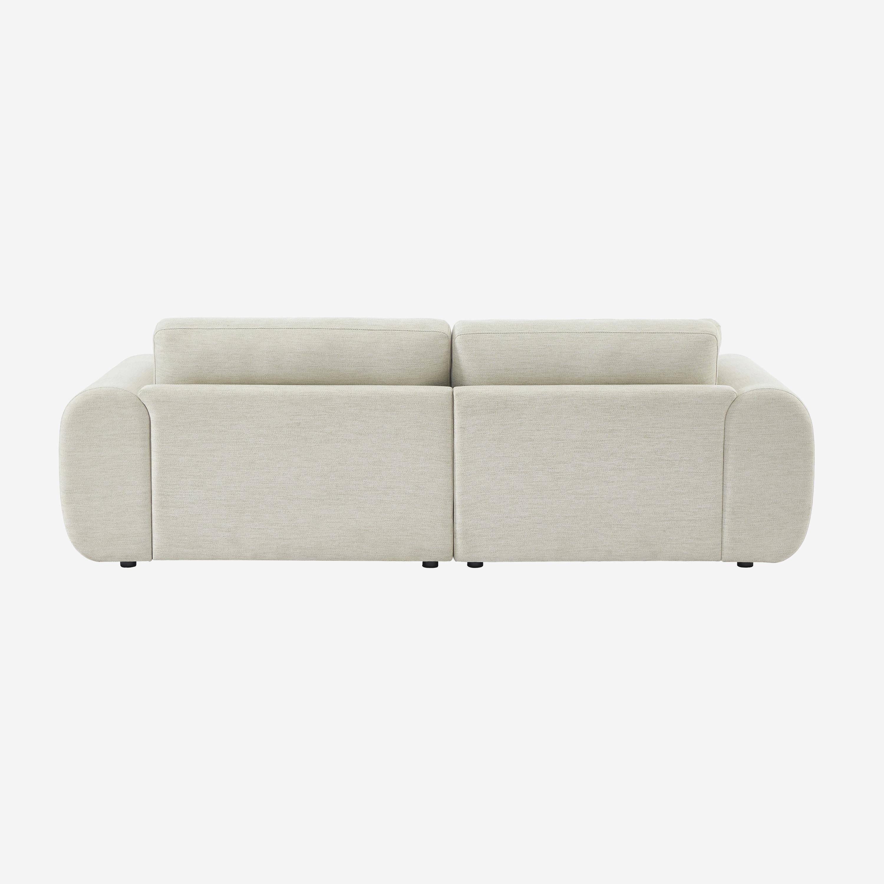 Left corner 3-seater sofa with round legs and fabric in cream 231x160x88 cm - Zenio,sweeek,Photo6