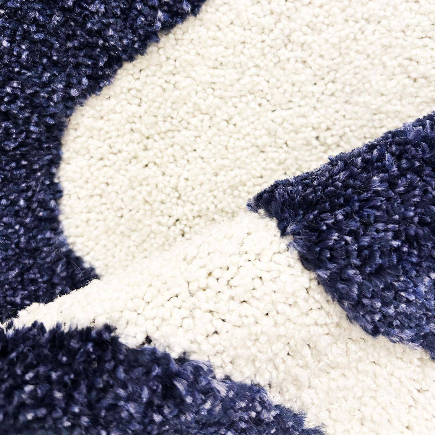Tapis intérieur motif vague bleu et crème 200x290cm - Amaia Photo4