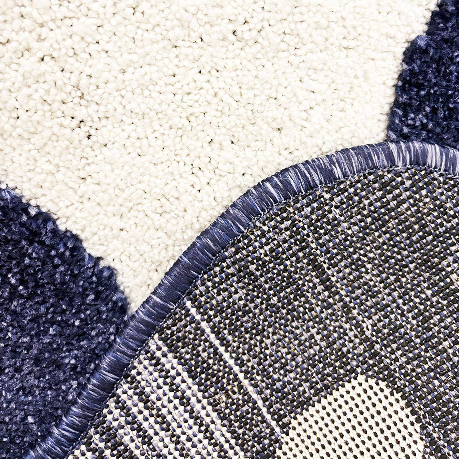 Tapis intérieur motif vague bleu et crème 200x290cm - Amaia,sweeek,Photo3